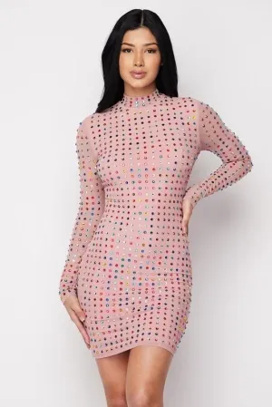 GLAMOUR TOUCH DRESS - MAUVE
