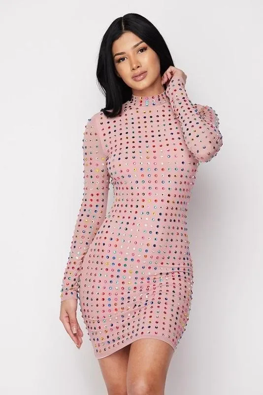 GLAMOUR TOUCH DRESS - MAUVE