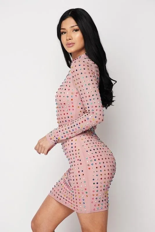 GLAMOUR TOUCH DRESS - MAUVE