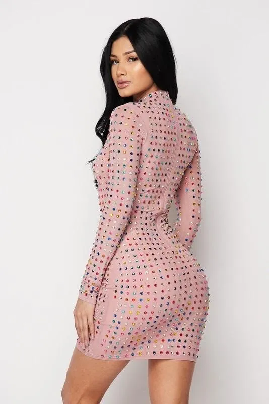 GLAMOUR TOUCH DRESS - MAUVE
