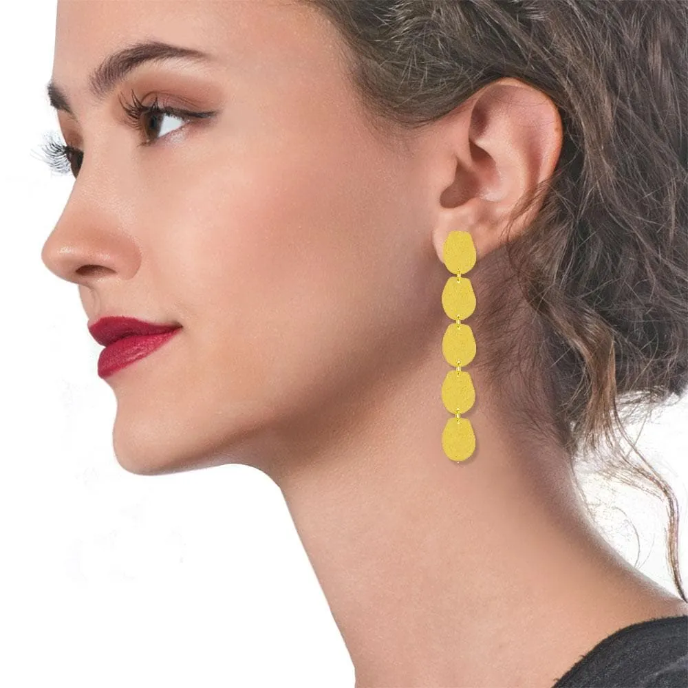 Handmade Gold Plated Silver Long Boho Earrings