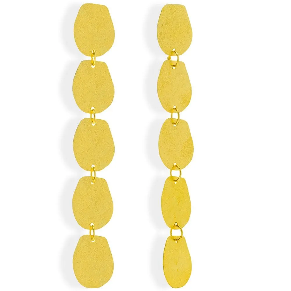 Handmade Gold Plated Silver Long Boho Earrings