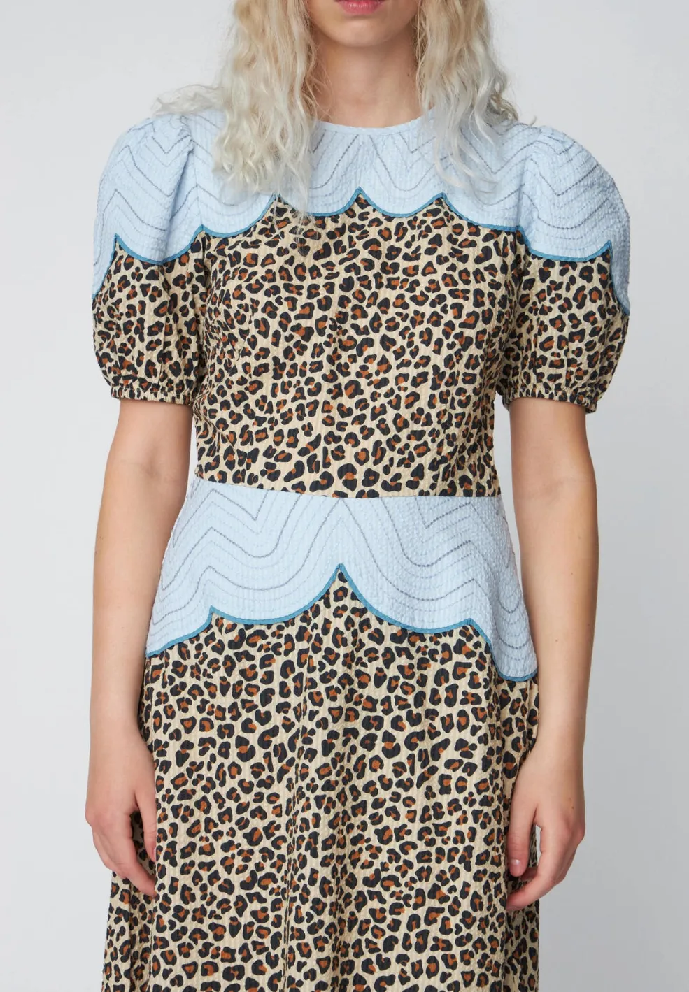 Leopard Midi Dress With Embroidery