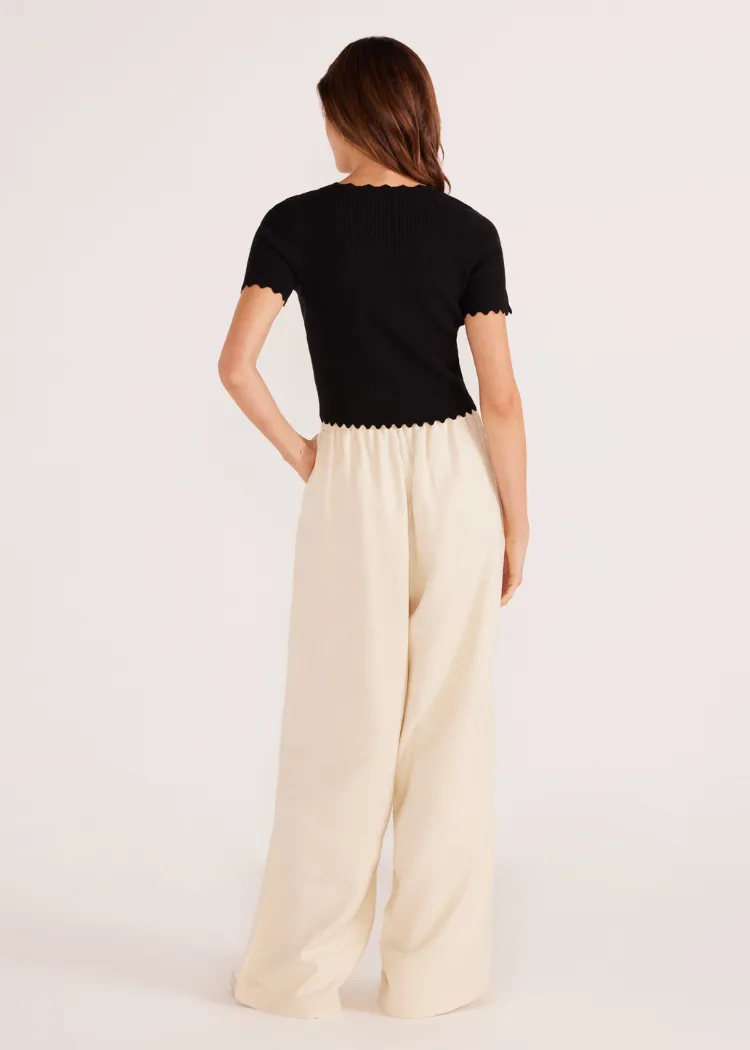 MINKPINK Everly Wide Leg Pants- Crema ***FINAL SALE***
