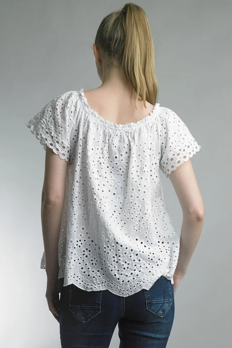 Off The Shoulder Eye-Lit Top