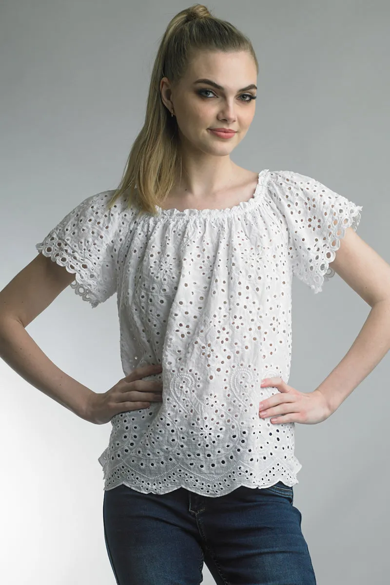 Off The Shoulder Eye-Lit Top