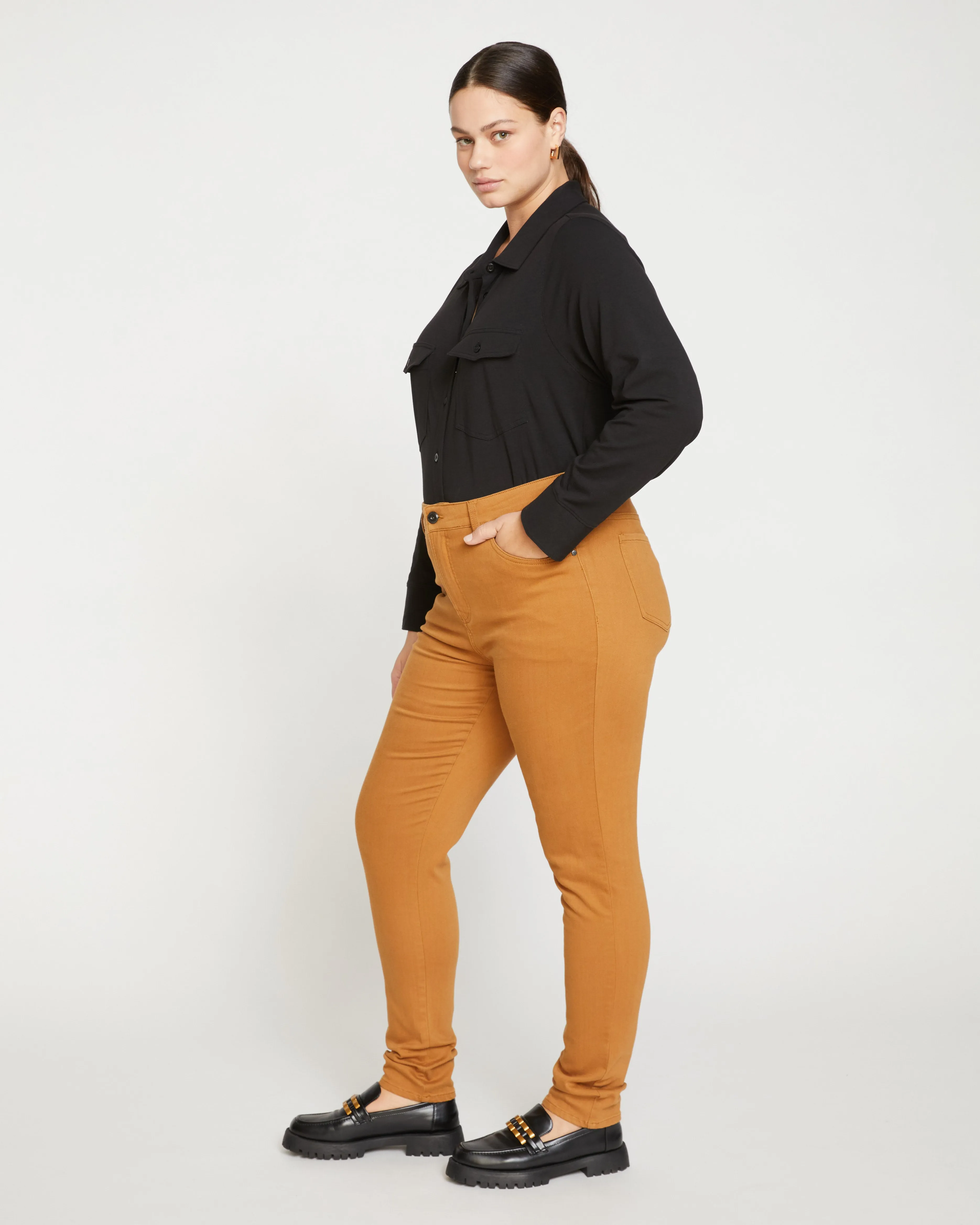 Seine High Rise Skinny Jeans 32 Inch - Foie Gras