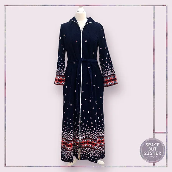 Vintage Cotton Towelling Robe with Hood